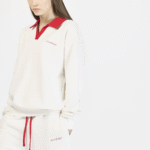 Pique Red Contrast Sweatshirt - Image 3