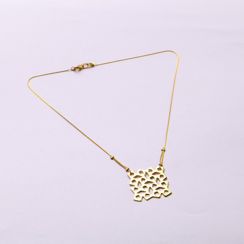 Dancing Lozenges Square Pendant On Chain