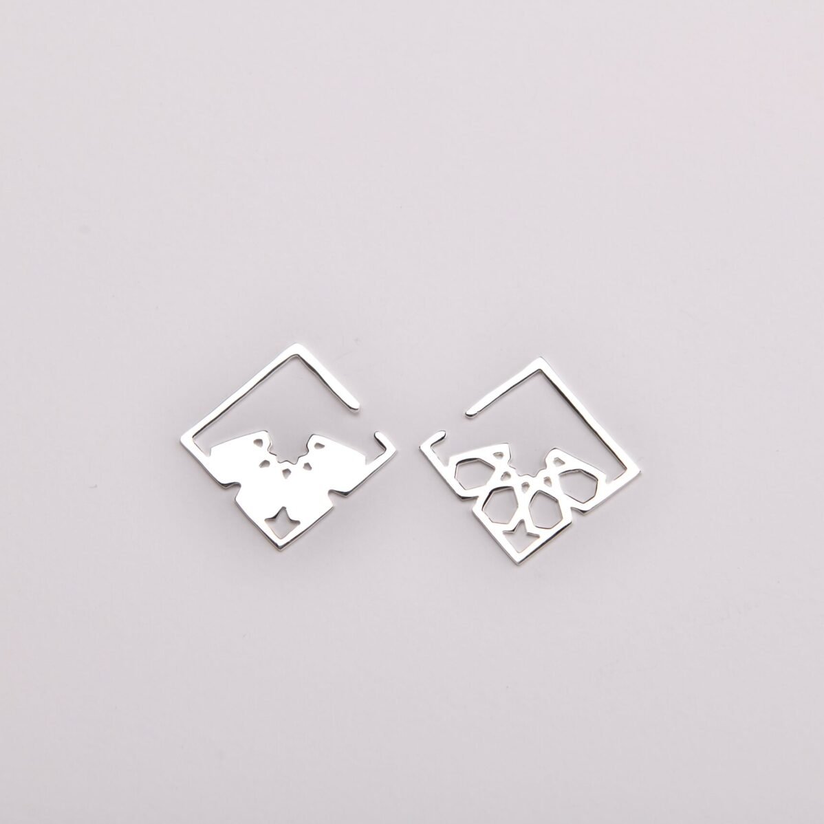 Lifted From The Floor Square Pattern Earrings - Image 2