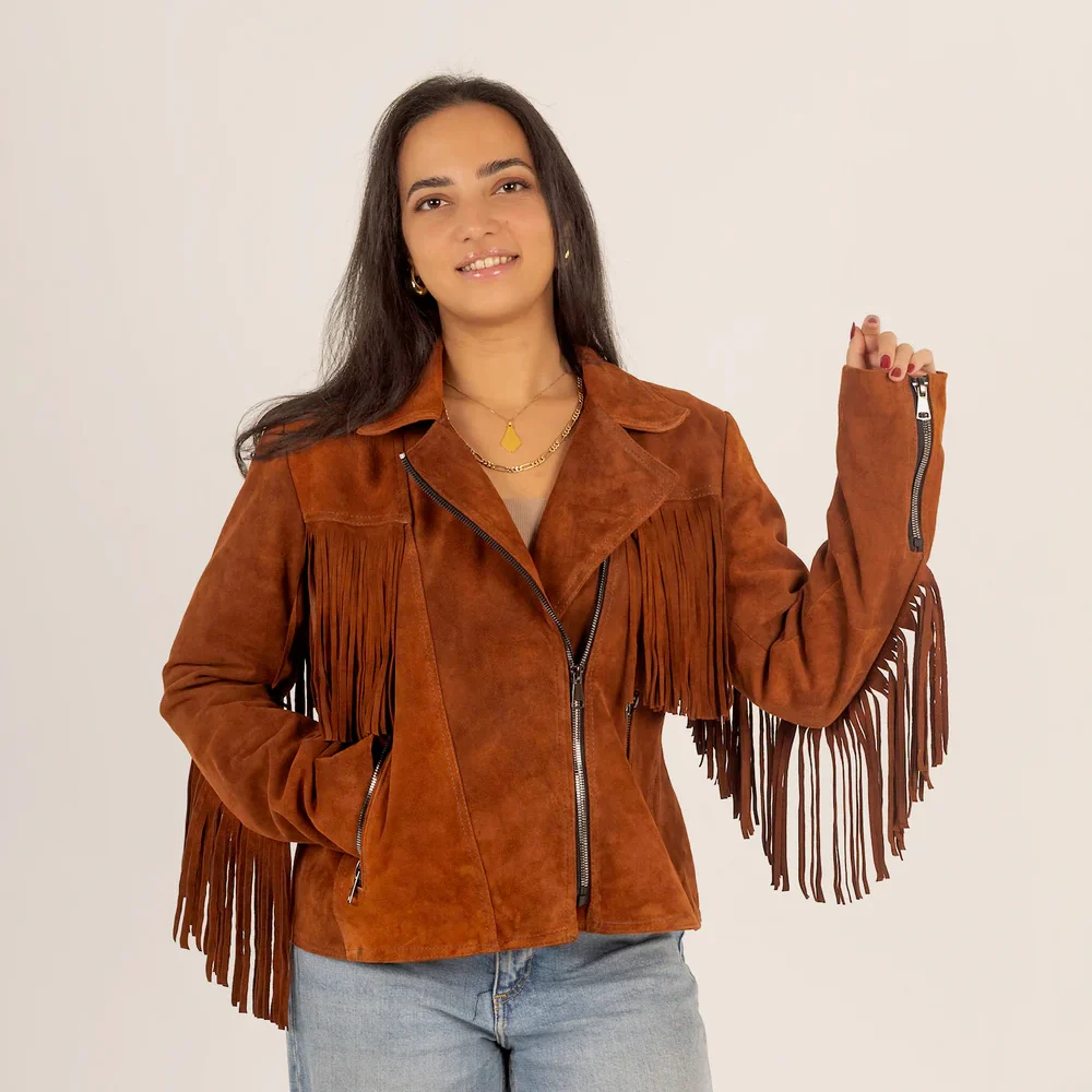 The Fringe – Suede Jacket with Fringes