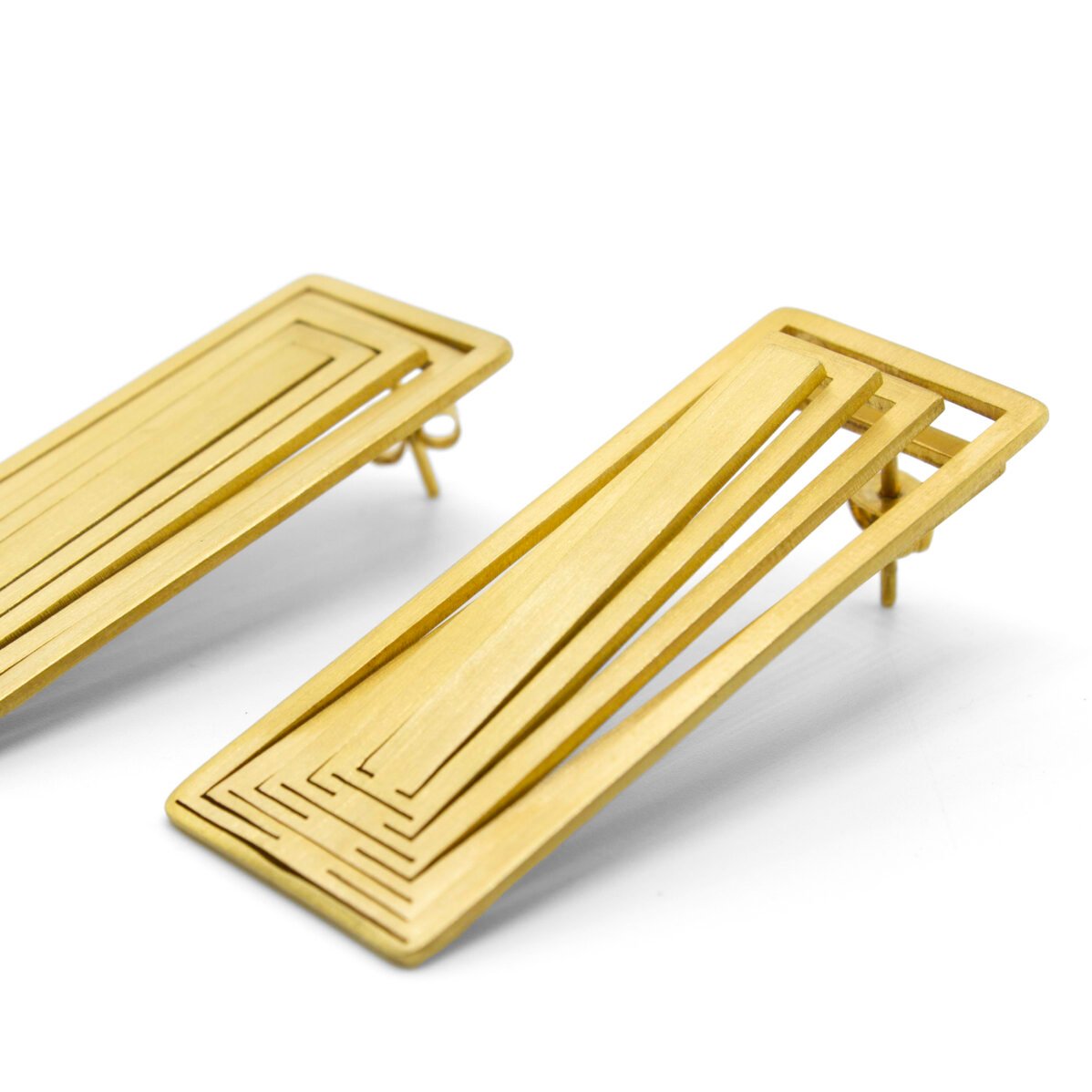 Orbits Rectangle Earrings - Image 2